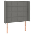 sengegavl med kanter 83x16x118/128 cm stof mørkegrå