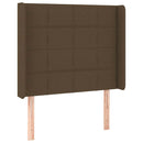 sengegavl med kanter 83x16x118/128 cm stof mørkebrun