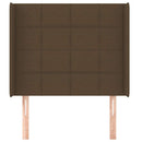 sengegavl med kanter 83x16x118/128 cm stof mørkebrun
