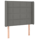 sengegavl med kanter 93x16x118/128 cm stof mørkegrå