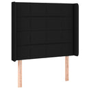 sengegavl med kanter 93x16x118/128 cm stof sort