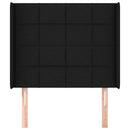 sengegavl med kanter 93x16x118/128 cm stof sort