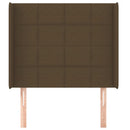 sengegavl med kanter 93x16x118/128 cm stof mørkebrun