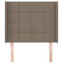 sengegavl med kanter 93x16x118/128 cm stof gråbrun
