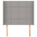sengegavl med kanter 103x16x118/128 cm stof lysegrå