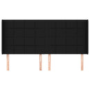 sengegavl med kanter 163x16x118/128 cm stof sort