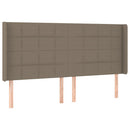 sengegavl med kanter 163x16x118/128 cm stof gråbrun