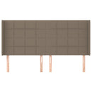 sengegavl med kanter 163x16x118/128 cm stof gråbrun
