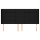 sengegavl med kanter 183x16x118/128 cm stof sort