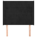 sengegavl med kanter 83x16x118/128 cm fløjl sort
