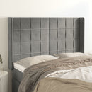 sengegavl med kanter 147x16x118/128 cm fløjl lysegrå
