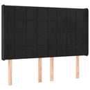 sengegavl med kanter 147x16x118/128 cm fløjl sort