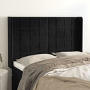 sengegavl med kanter 147x16x118/128 cm fløjl sort