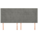 sengegavl med kanter 163x16x118/128 cm fløjl lysegrå