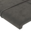 sengegavl med kanter 183x16x118/128 cm fløjl mørkegrå