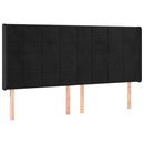 sengegavl med kanter 183x16x118/128 cm fløjl sort