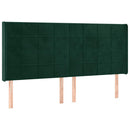 sengegavl med kanter 183x16x118/128 cm fløjl mørkegrøn