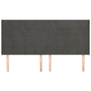 sengegavl med kanter 203x16x118/128 cm fløjl mørkegrå
