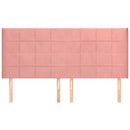 sengegavl med kanter 203x16x118/128 cm fløjl lyserød