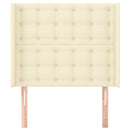 sengegavl med kanter 83x16x118/128 cm kunstlæder cremefarvet