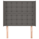 sengegavl med kanter 83x16x118/128 cm kunstlæder grå