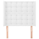 sengegavl med kanter 93x16x118/128 cm kunstlæder hvid