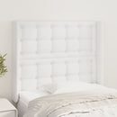 sengegavl med kanter 93x16x118/128 cm kunstlæder hvid
