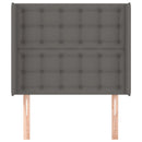 sengegavl med kanter 93x16x118/128 cm kunstlæder grå