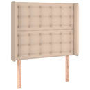 sengegavl med kanter 93x16x118/128 cm kunstlæder cappuccino