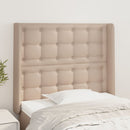 sengegavl med kanter 93x16x118/128 cm kunstlæder cappuccino