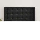 sengegavl med kanter 103x16x118/128 cm kunstlæder sort