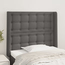 sengegavl med kanter 103x16x118/128 cm kunstlæder grå