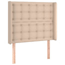 sengegavl med kanter 103x16x118/128 cm kunstlæder cappuccino