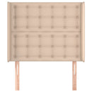 sengegavl med kanter 103x16x118/128 cm kunstlæder cappuccino
