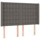 sengegavl med kanter 147x16x118/128 cm kunstlæder grå