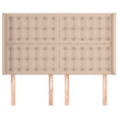 sengegavl med kanter 147x16x118/128 cm kunstlæder cappuccino
