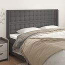 sengegavl med kanter 163x16x118/128 cm kunstlæder grå