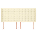 sengegavl med kanter 183x16x118/128 cm kunstlæder cremefarvet