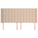 sengegavl med kanter 183x16x118/128 cm kunstlæder cappuccino