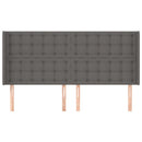 sengegavl med kanter 203x16x118/128 cm kunstlæder grå