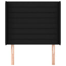 sengegavl med kanter 83x16x118/128 cm stof sort