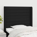 sengegavl med kanter 83x16x118/128 cm stof sort