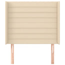 sengegavl med kanter 83x16x118/128 cm stof cremefarvet