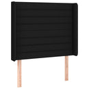 sengegavl med kanter 93x16x118/128 cm stof sort