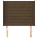 sengegavl med kanter 93x16x118/128 cm stof mørkebrun