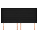 sengegavl med kanter 163x16x118/128 cm stof sort