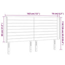 sengegavl med kanter 183x16x118/128 cm stof sort