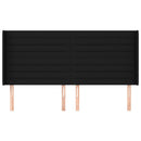 sengegavl med kanter 203x16x118/128 cm stof sort