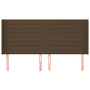 sengegavl med kanter 203x16x118/128 cm stof mørkebrun