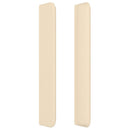 sengegavl med kanter 203x16x118/128 cm stof cremefarvet